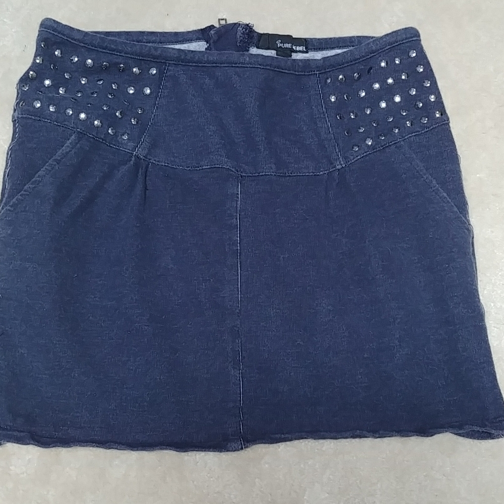 Girls studded denim skirt